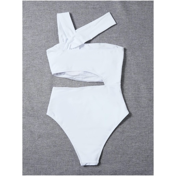 black cut out high waisted monokini one piece swim - Picture 4 of 8